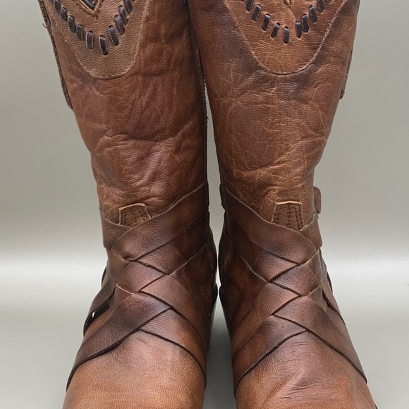 Texas Country Women’s Brown Leather Western Cowboy Boots Pointed Toe Size 7 - Picture 7 of 16
